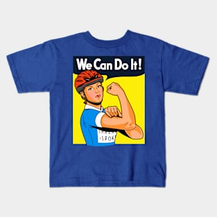 Bicycle Women Cyclist We Can Do It Retro Vintage Feminist Meme Kids T-Shirt